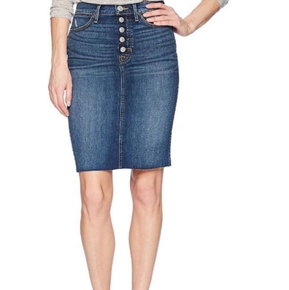 Hudson Reverie High Rise Medium Wash Pencil Skirt Sz 30